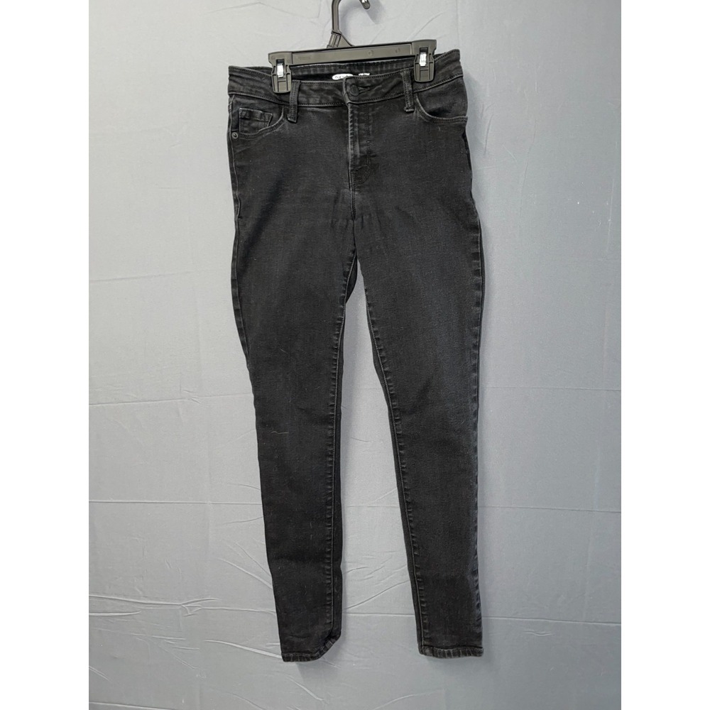 Old Navy Rockstar Super Skinny Jeans Womens 4 Black Denim Dark Wash High Rise